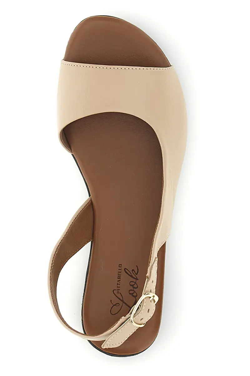 Sandali beige in pelle con cinturino Pittarello look 225110 [BEIGE] miniatura 3