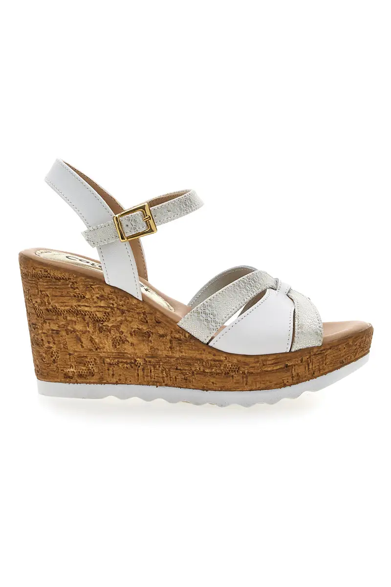 Sandali Bianchi e Oro con Zeppa Alta PITTARELLO LOOK MK24731 [BIANCO