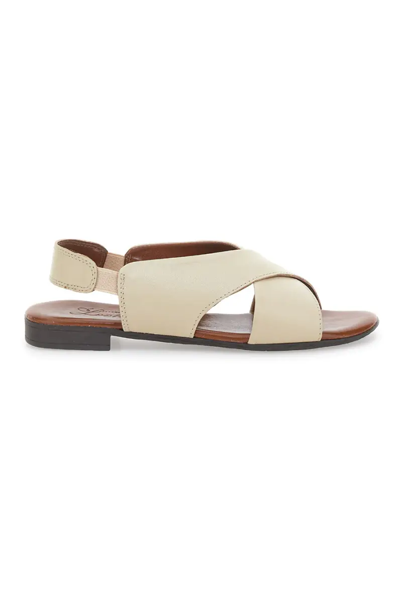 Sandali Flat Sand In Vera Pelle Pittarello Look 225435 [SABBIA]