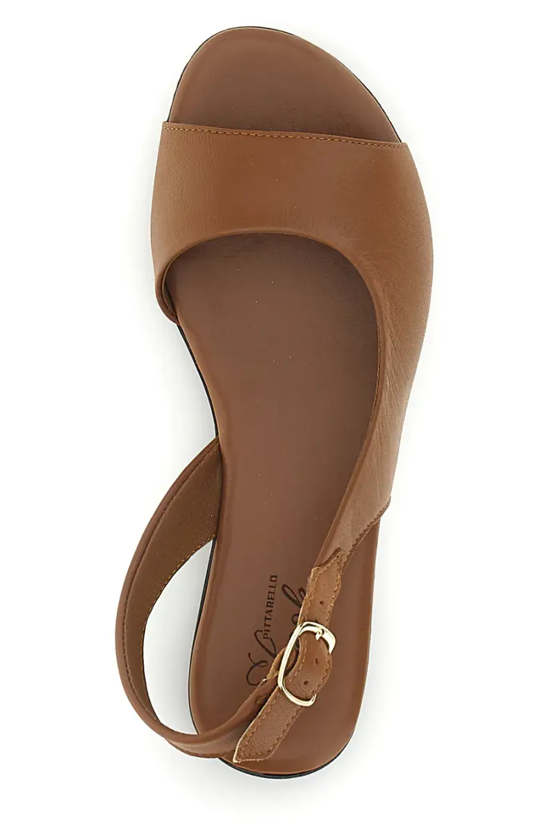 Sandali marroni in pelle con cinturino Pittarello look 225110 [BRANDY] miniatura 3
