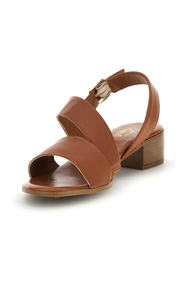 Sandali marroni in pelle con fasce incrociate Pittarello look 243080 [BRANDY] miniatura 4