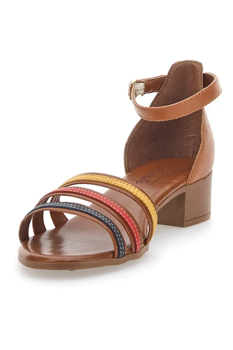 Sandali Multicolor in Vera Pelle Pittarello Look 243130 [BRANDY] miniatura 3