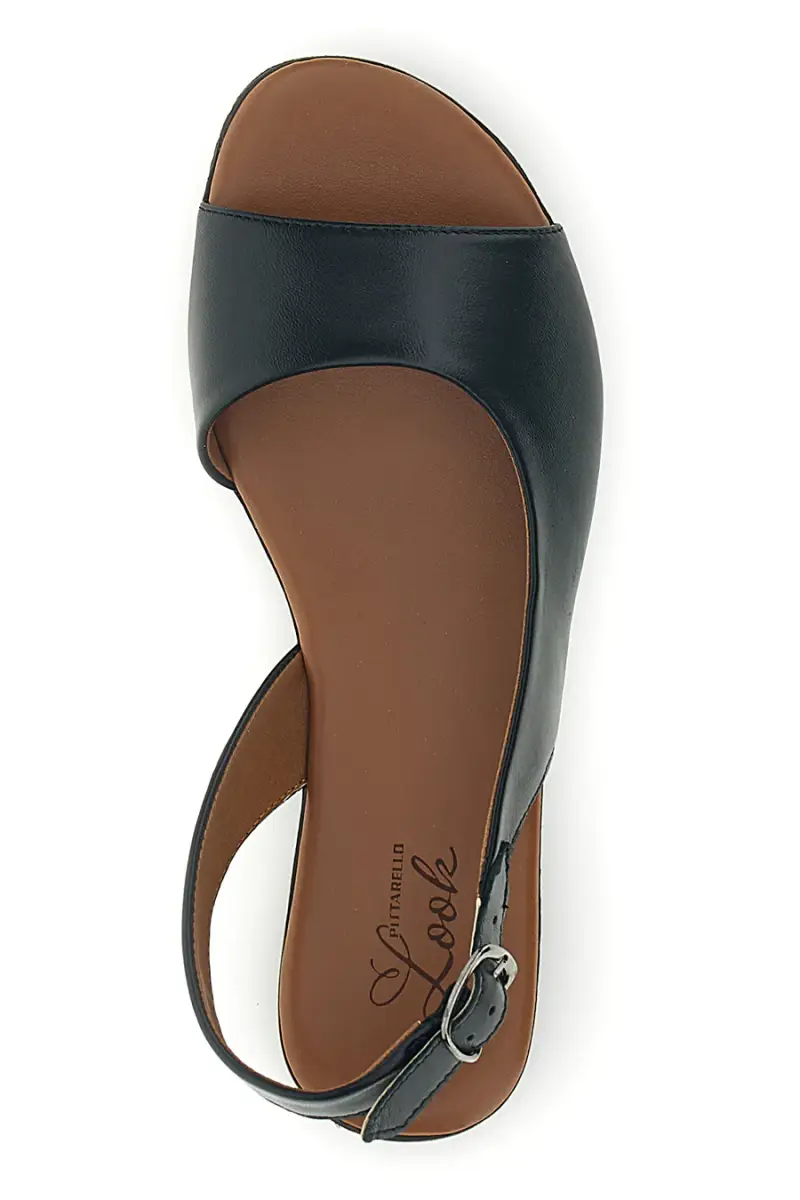 Sandali neri in pelle con cinturino Pittarello look 225110 [NERO] miniatura 3