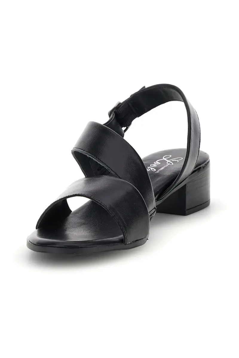 Sandali neri in pelle con fasce incrociate Pittarello look 243080 [NERO] miniatura 4