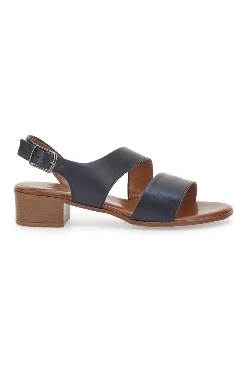 Sandali Neri In Vera Pelle Con Tacco 4 Cm Pittarello Look 243080 [NERO]