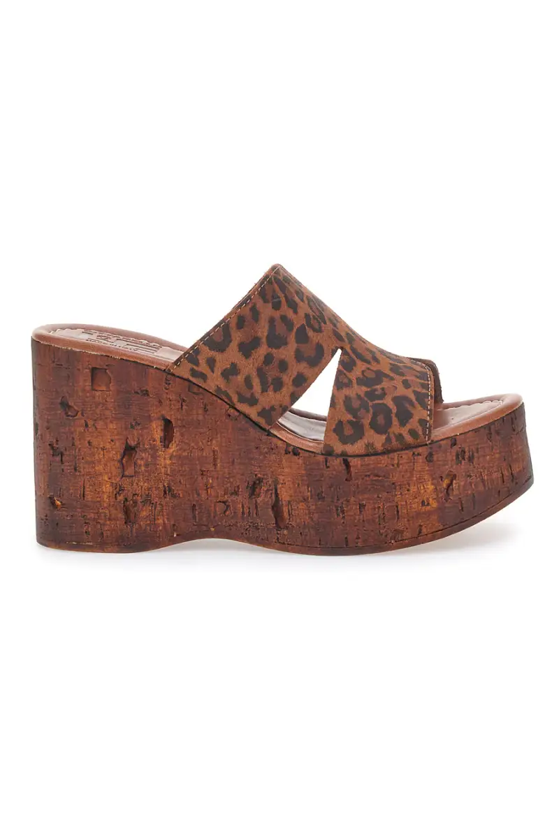 Ciabatte Leopardate Con Zeppa Effetto Legno Made in Italy PITTARELLO LOVE 5905/Z [LEOPARD]