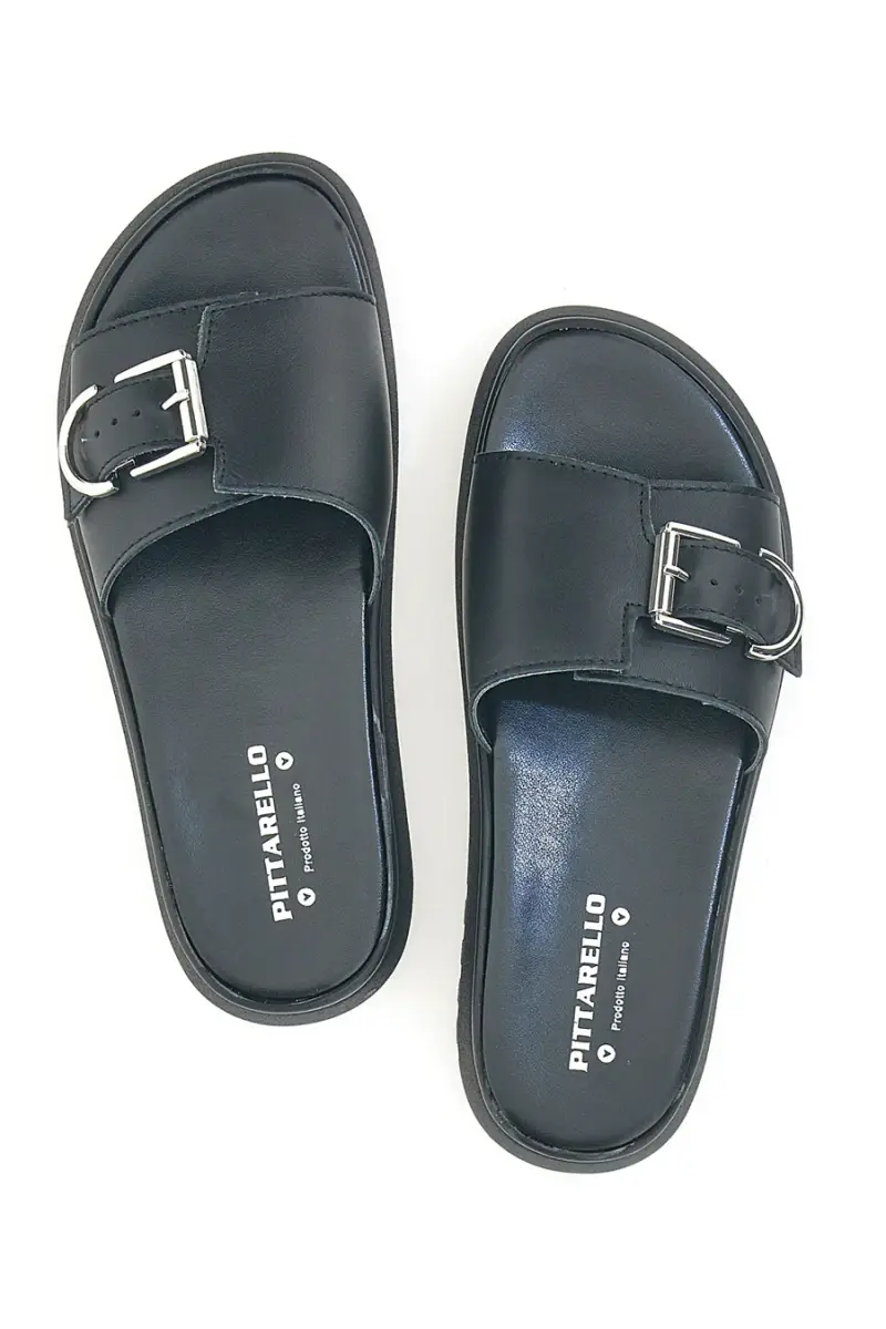 Ciabatte nere con fibbia in metallo Pittarello Love 36071926 [NERO] miniatura 3