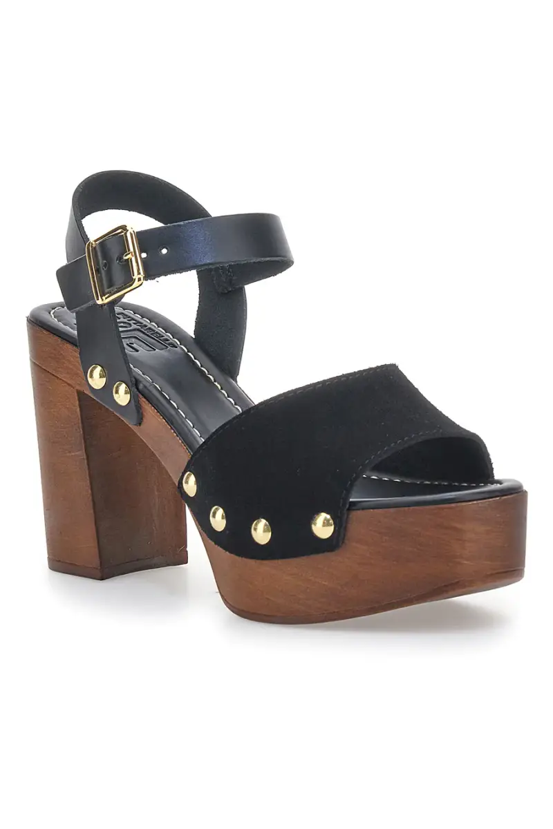 Sandali Neri con Tacco Alto Effetto Legno PITTARELLO LOVE 35021 [NERO] miniatura 2