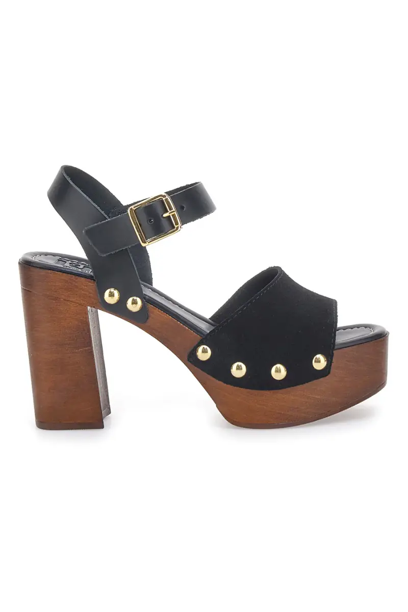 Sandali Neri con Tacco Alto Effetto Legno PITTARELLO LOVE 35021 [NERO]