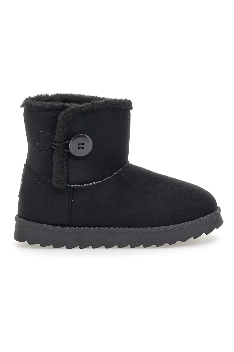 Stivaletti neri con bottone decorativo e interno in pelo Pittarello Love PK1714B [NERO]