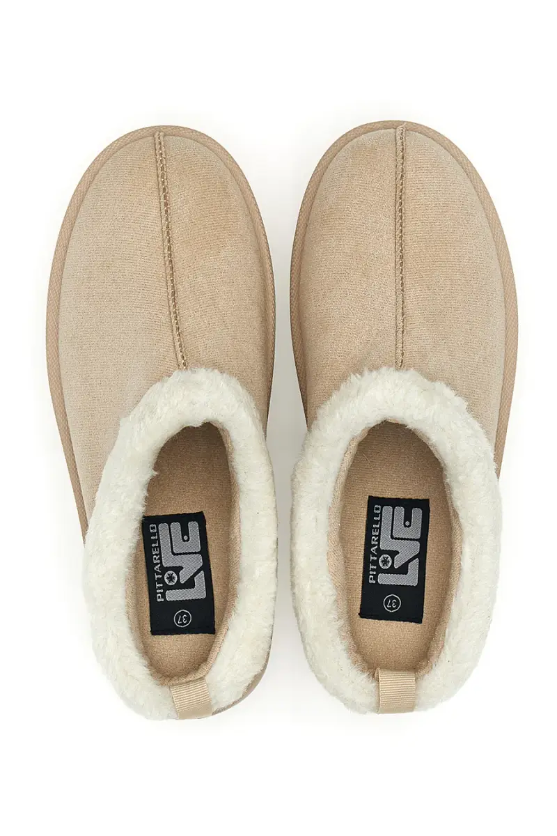 Stivaletti stile pantofola beige con bordo in pelo Pittarello Love PK1913C [BEIGE] miniatura 3