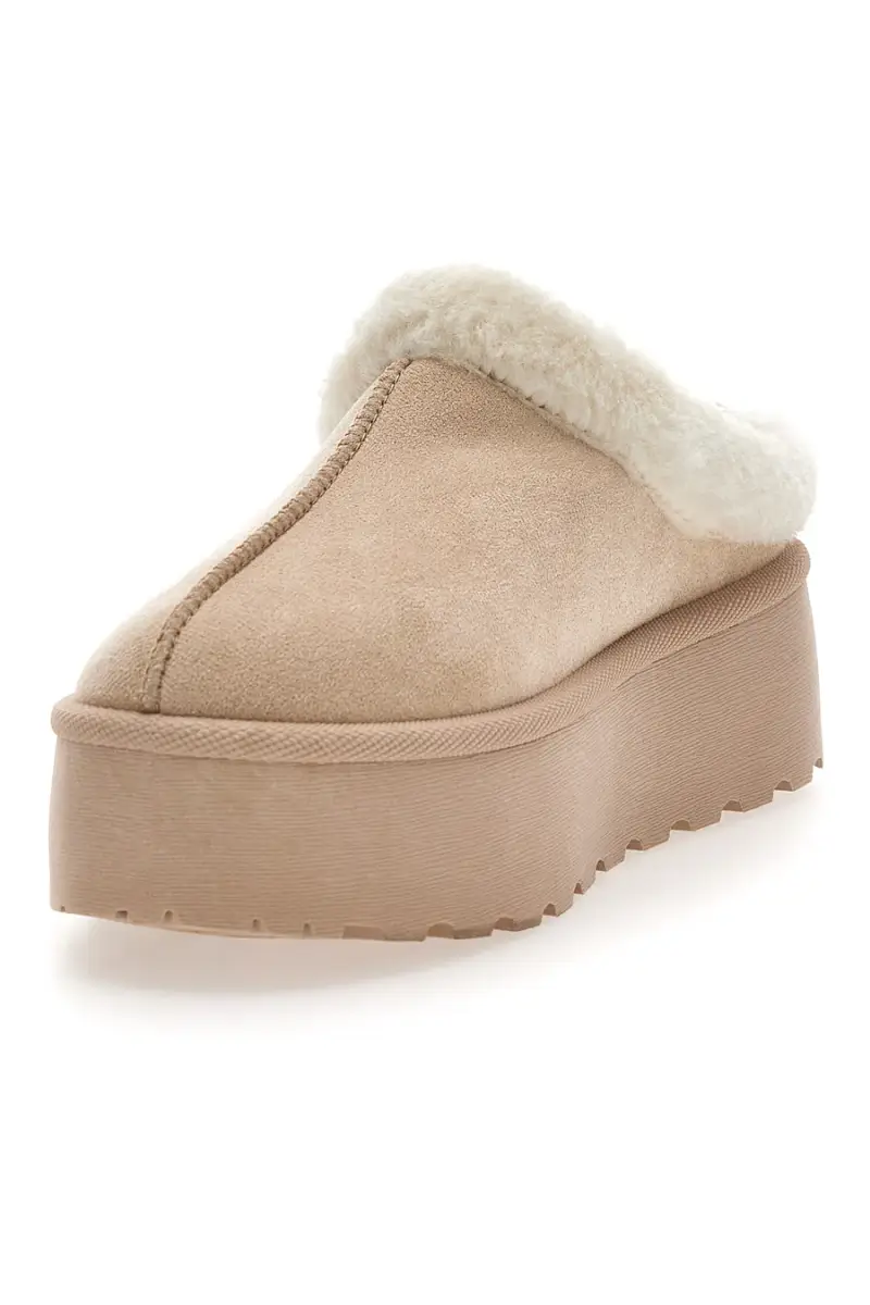 Stivaletti stile pantofola beige con bordo in pelo Pittarello Love PK1913C [BEIGE] miniatura 4