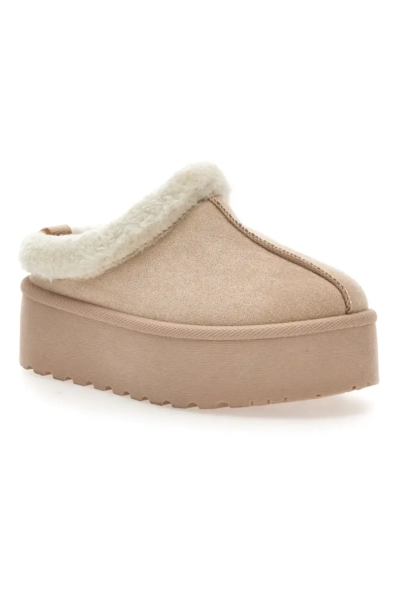 Stivaletti stile pantofola beige con bordo in pelo Pittarello Love PK1913C [BEIGE] miniatura 2