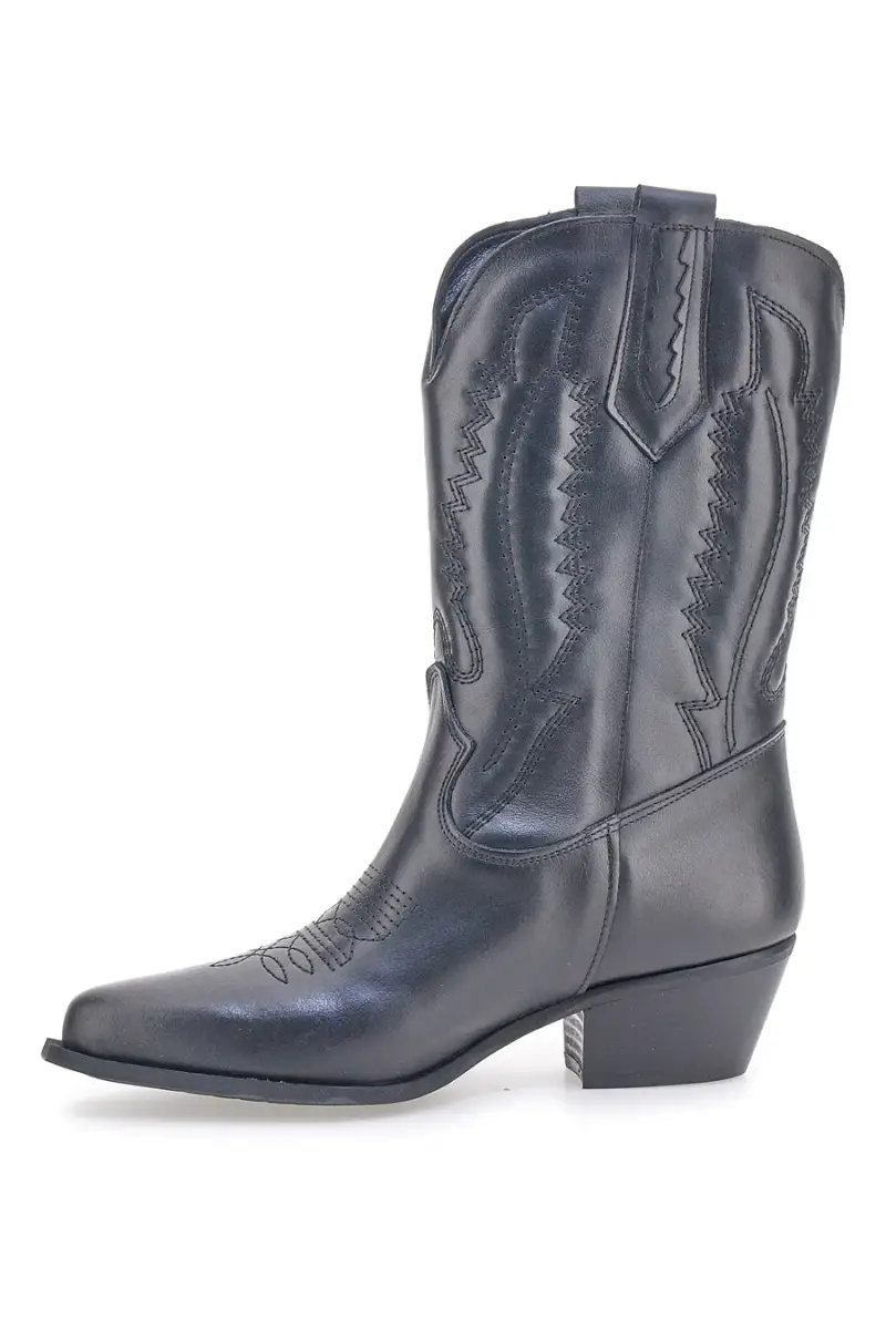 Stivaletti texani neri in vera pelle ricamati Pittarello love TEX4090 [NERO] miniatura 4