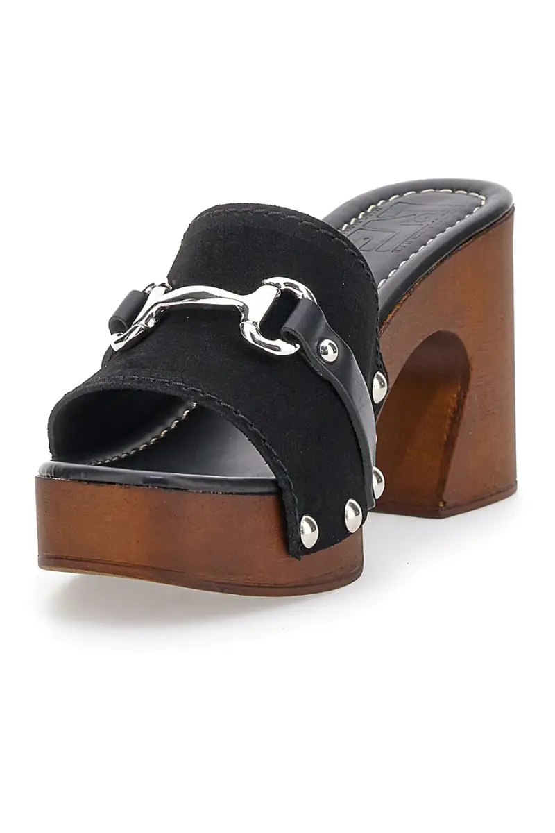 Zoccoli Neri Con Tacco 9 cm Pittarello Love 15495 [NERO] miniatura 3