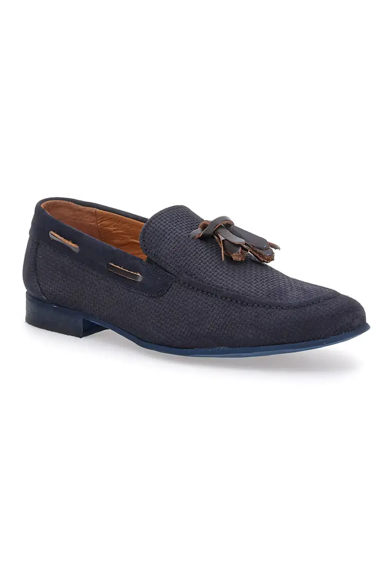 Mocassino Blu In Vera Pelle Made In Italy da Uomo Sevenoaks 195 [BLUE] miniatura 2
