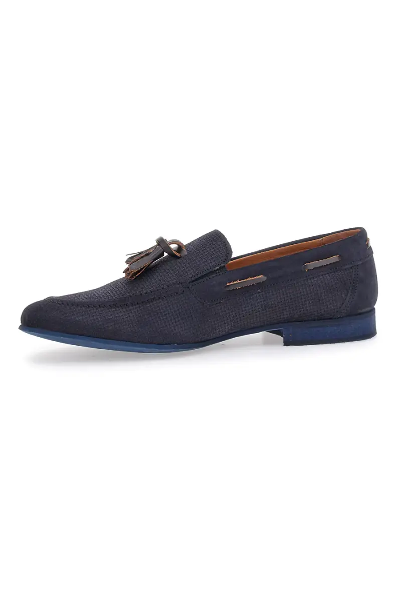 Mocassino Blu In Vera Pelle Made In Italy da Uomo Sevenoaks 195 [BLUE] miniatura 4