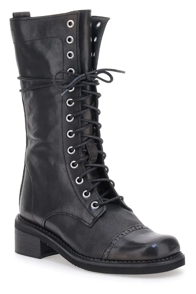 Anfibi Neri con Cerniera Pittarello Must Have 100 da Donna [NERO] miniatura 2