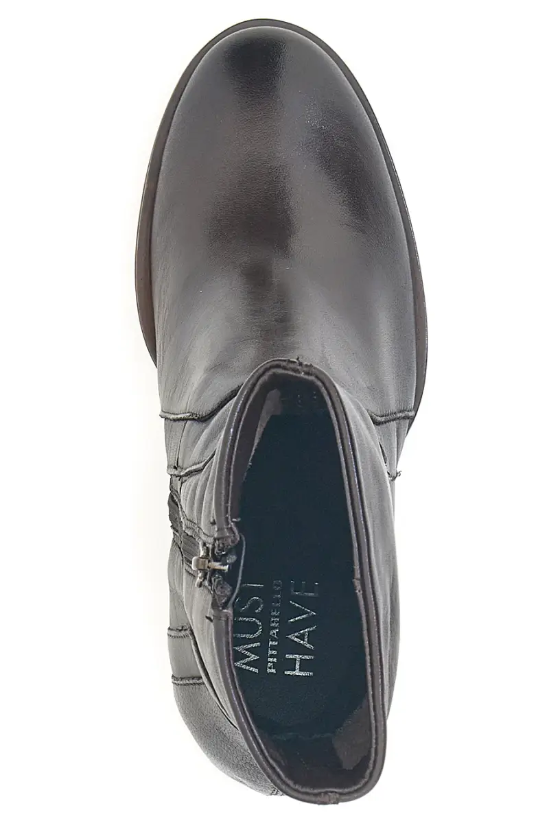 Stivaletti Tronchetti moka in vera pelle con tacco Pittarello Must have T26206 [MOKA] miniatura 3