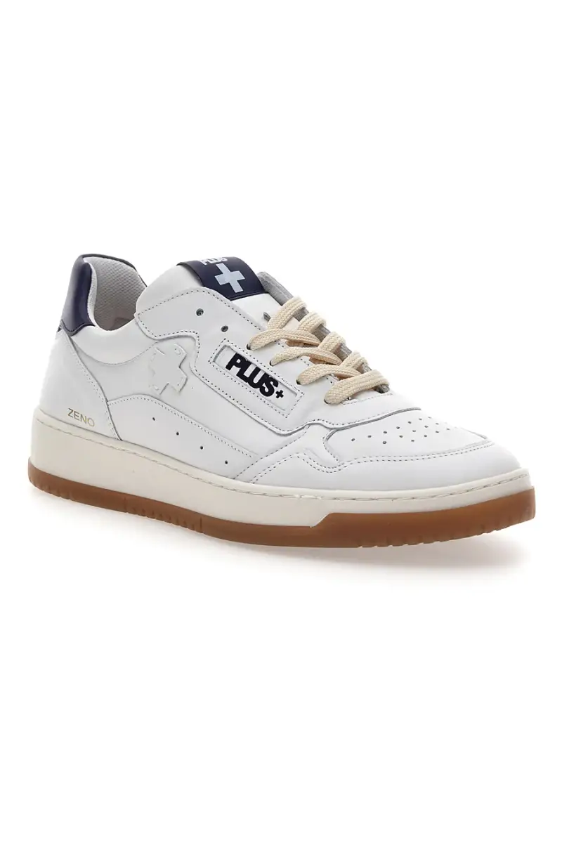 Sneaker bianca in vera pelle con dettagli blu Pittarello Plus S10 [BIANCO miniatura 2