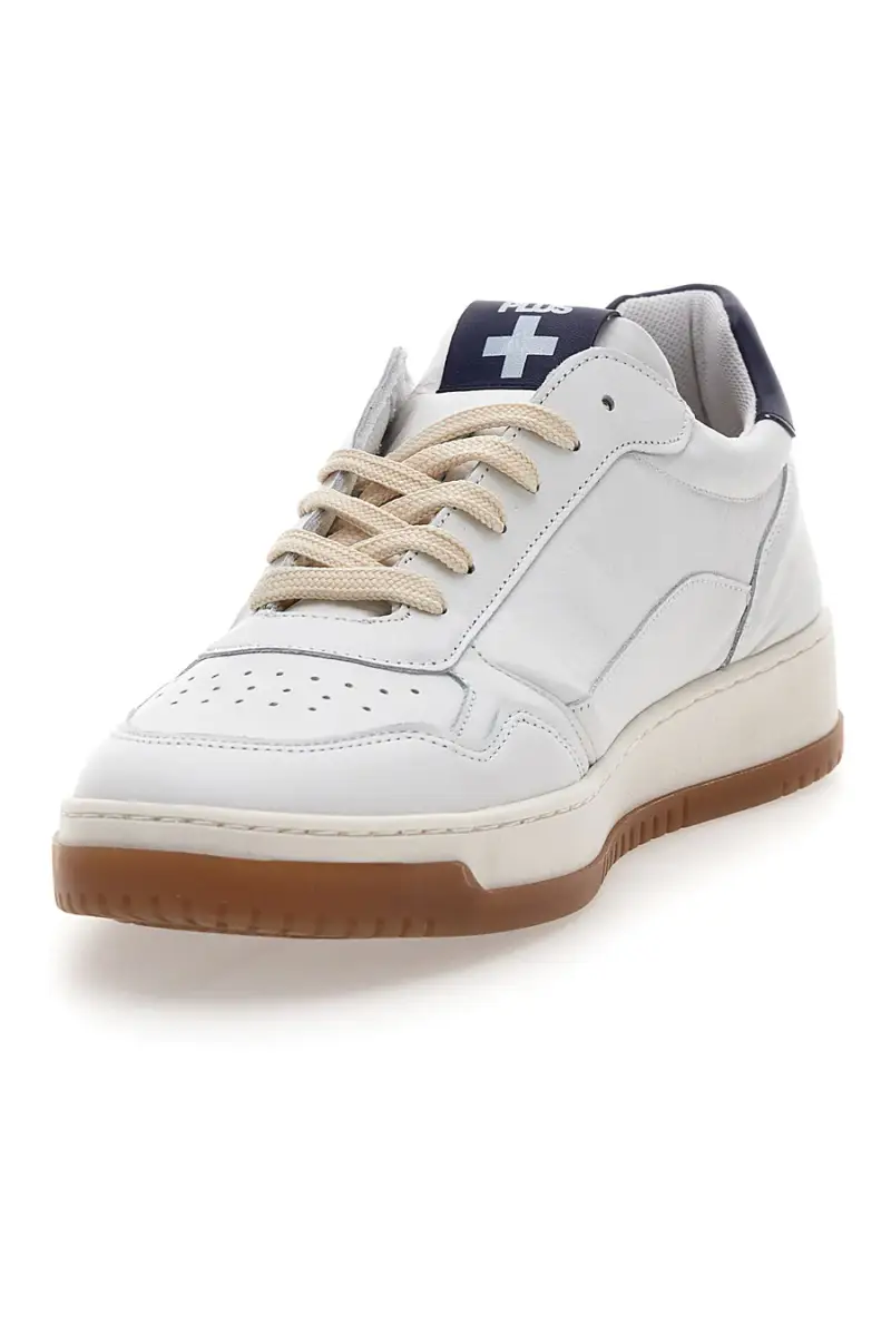 Sneaker bianca in vera pelle con dettagli blu Pittarello Plus S10 [BIANCO miniatura 3