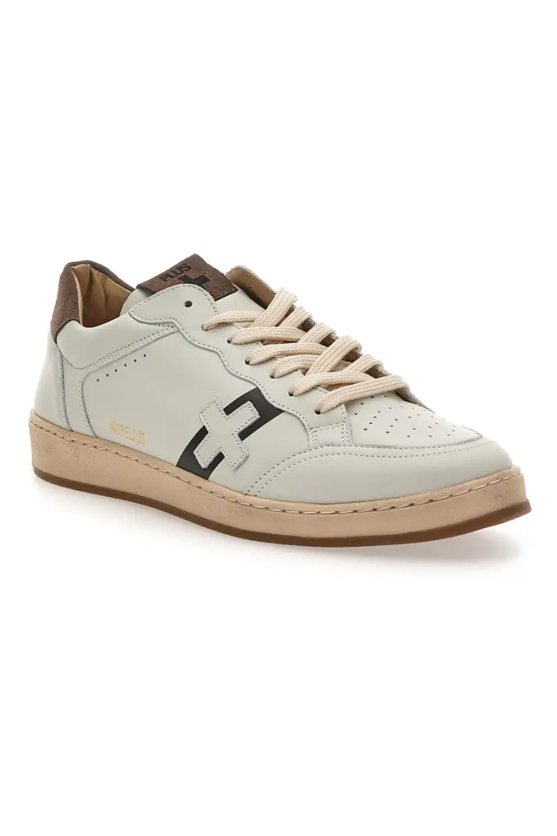 Sneakers da uomo bianco in pelle Pittarello Plus Aurelius [OFF WHITE] miniatura 2