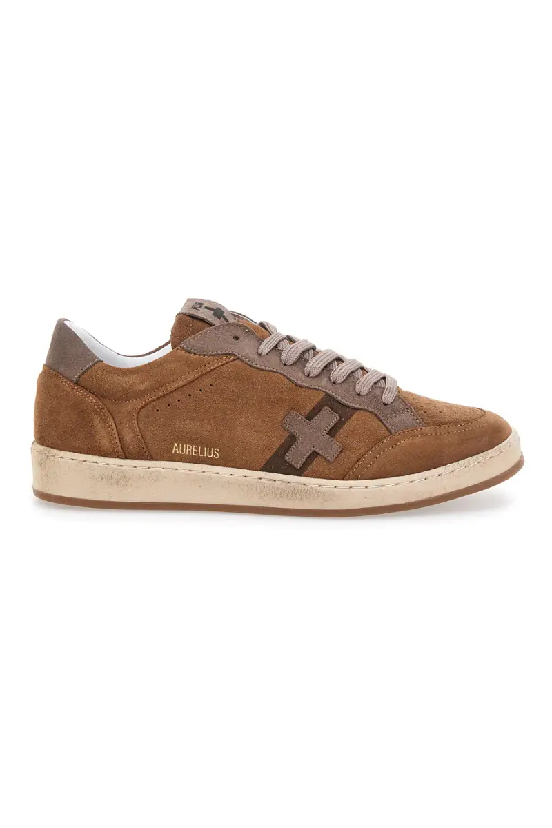 Sneakers da uomo marrone in pelle Pittarello Plus Aurelius [COGNAC