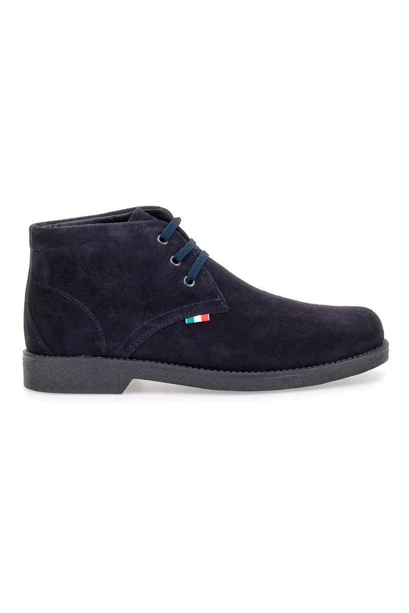 Polacchini blu in camoscio con bandierina tricolore Pittarello 2810 [BLUE]