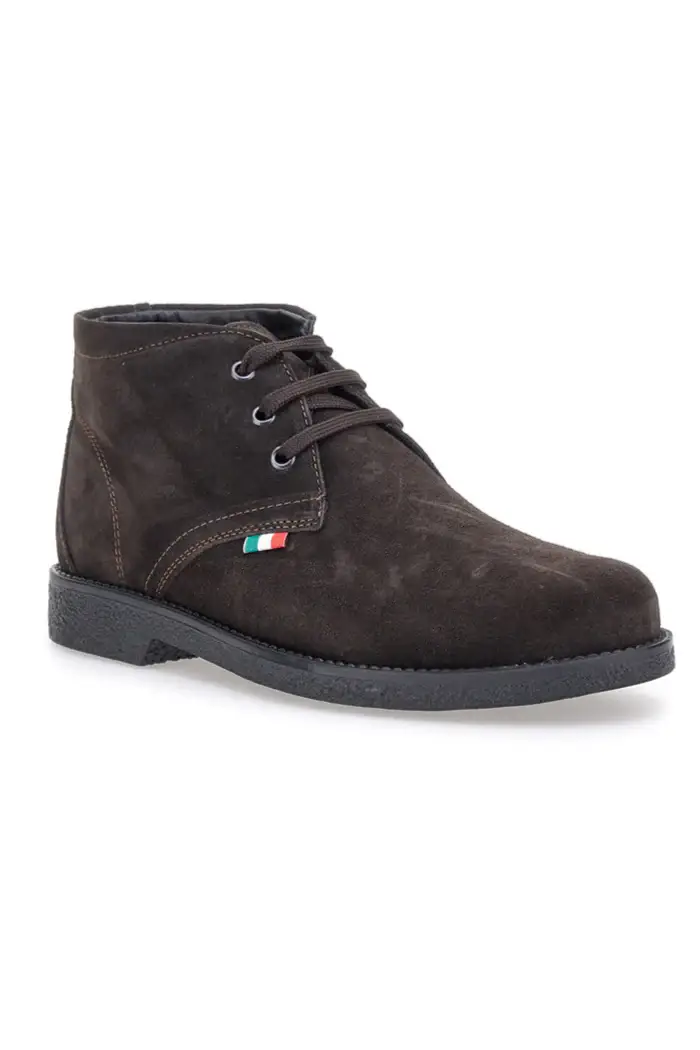 Polacchini marroni in camoscio con bandierina tricolore Pittarello 2810 [TESTA DI MORO] miniatura 2