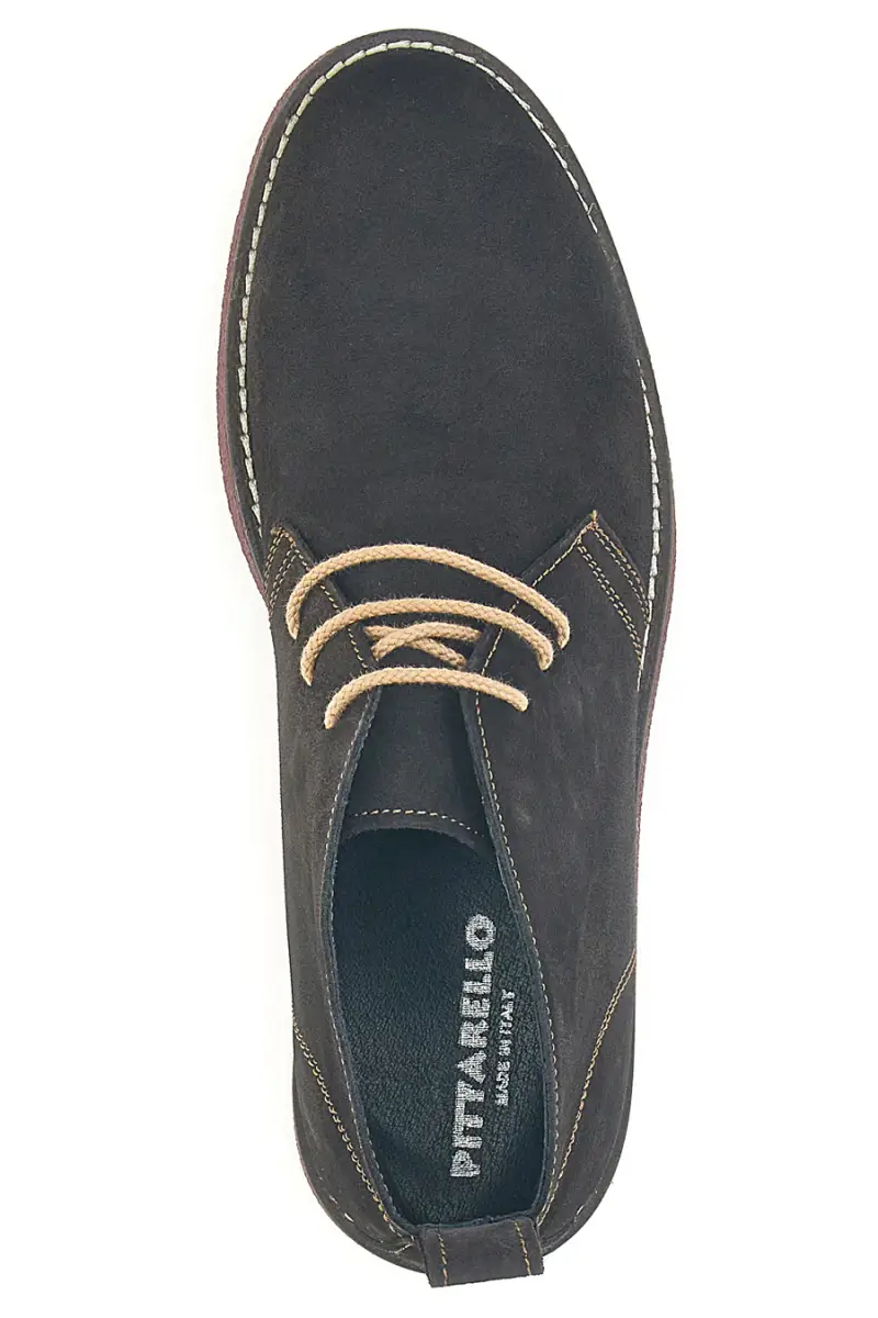 Polacchini marroni in vera pelle con suola bordeaux Pittarello 322 [TESTA DI MORO] miniatura 3