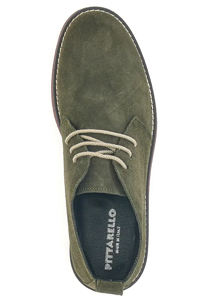 Polacchini verdi in vera pelle con suola bordeaux Pittarello 322 [VERDE] miniatura 3