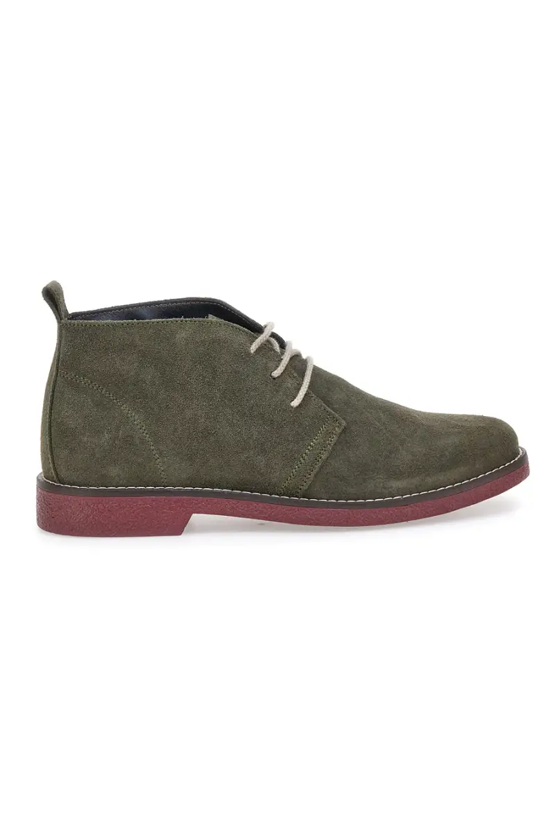 Polacchini verdi in vera pelle con suola bordeaux Pittarello 322 [VERDE]