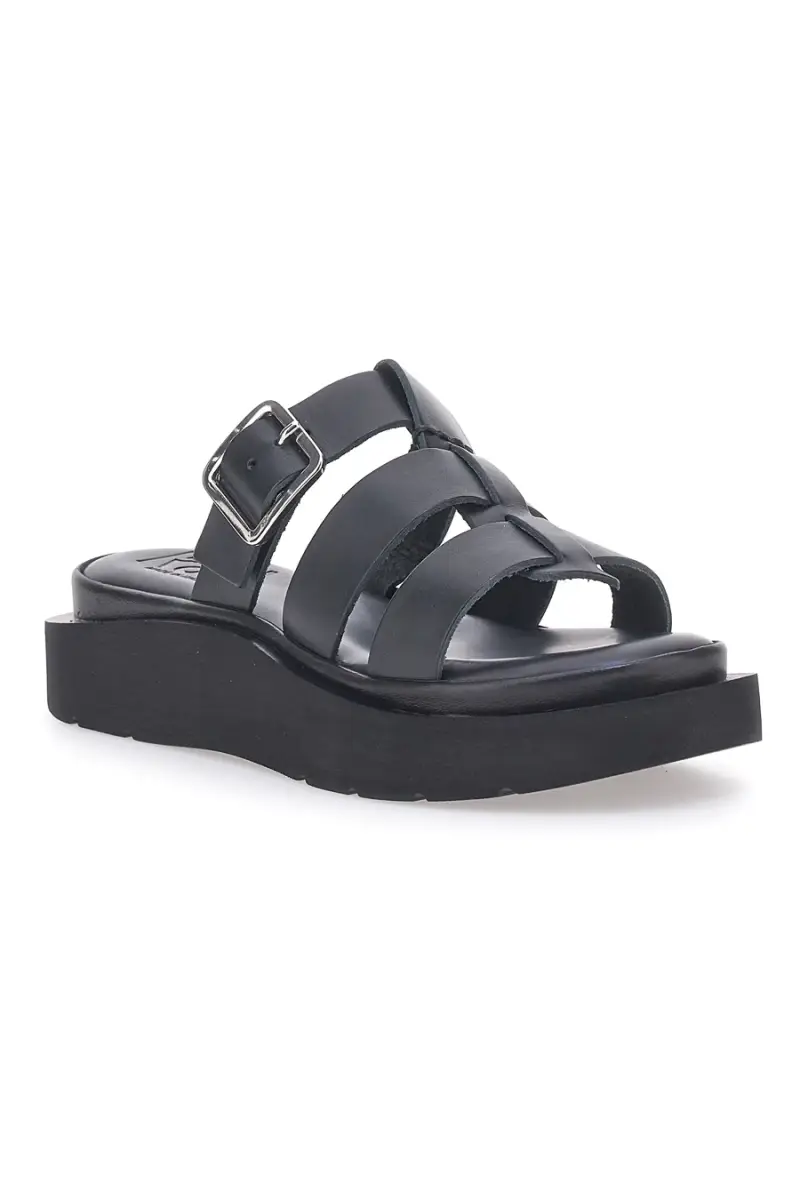 Ciabatte Nere In Pelle Made in Italy Pittarello Rock 5827 [NERO] miniatura 3