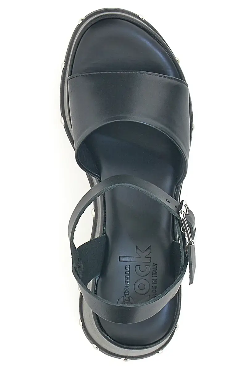 Sandali Neri In Vera Pelle con Platform Alto PITTARELLO ROCK 15777/Z [NERO] miniatura 2