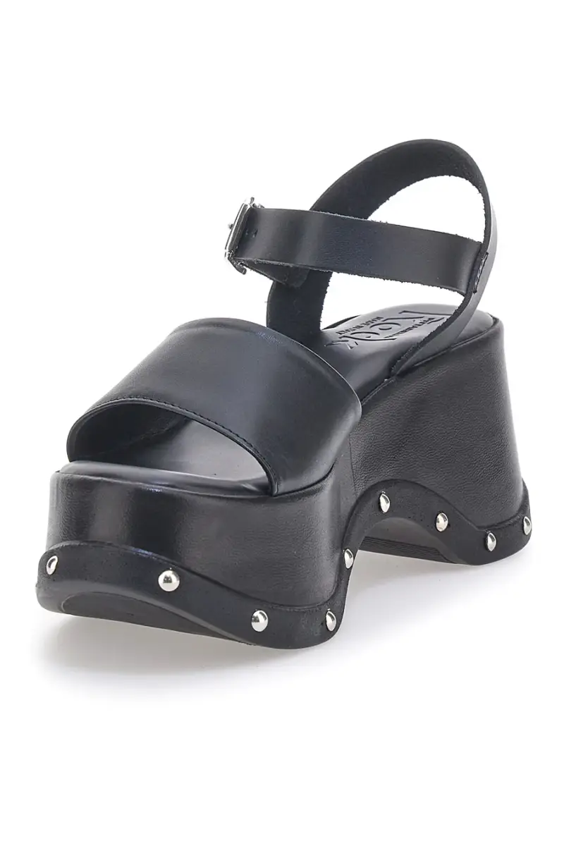 Sandali Neri In Vera Pelle con Platform Alto PITTARELLO ROCK 15777/Z [NERO] miniatura 5