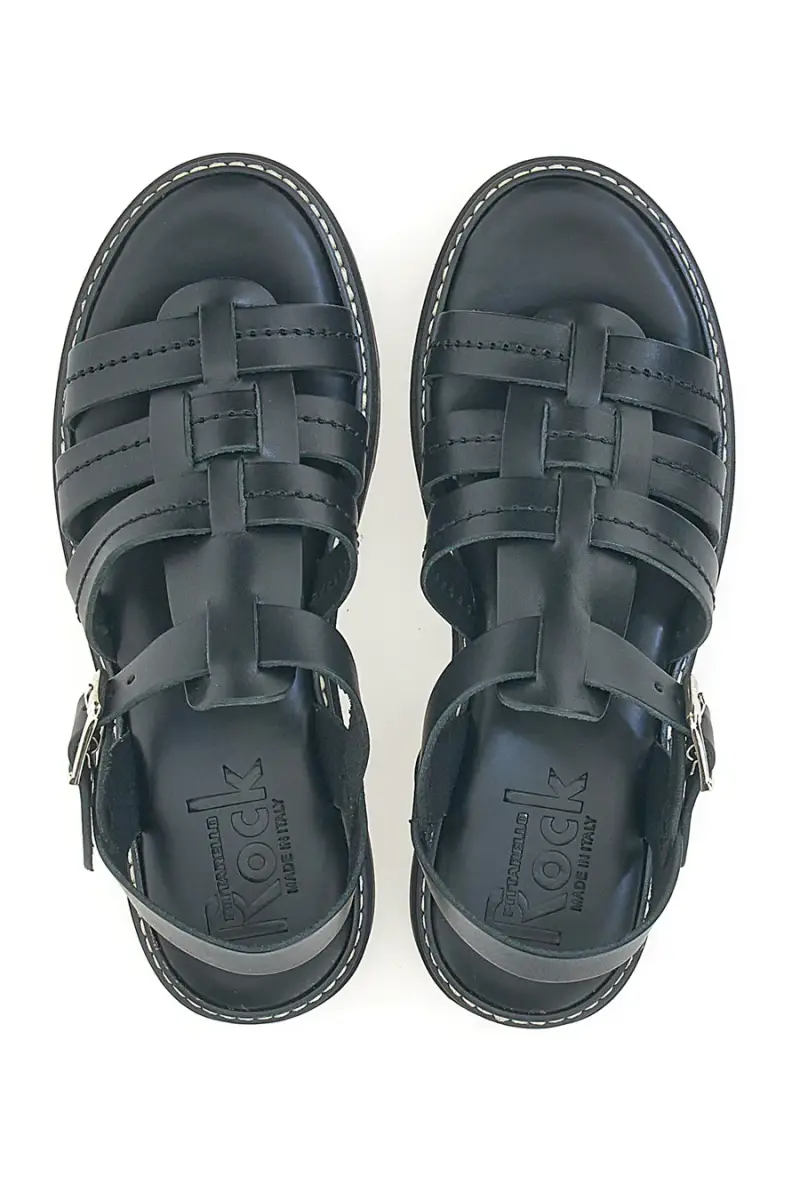Sandali Neri in Vera Pelle Made in Italy PITTARELLO ROCK 15432 [NERO] miniatura 2