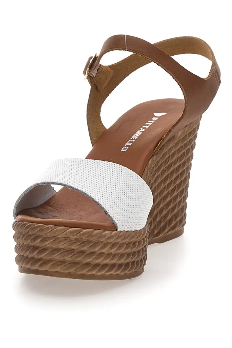 Sandali Marroni con Zeppa in Vera Pelle PITTARELLO 5621504 [CUOIO] miniatura 3