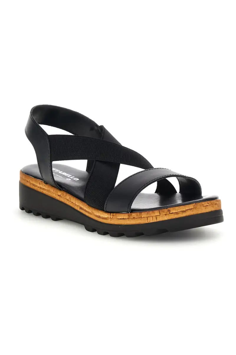 Sandali neri in pelle con fasce incrociate Pittarello 310570811 [NERO] miniatura 2