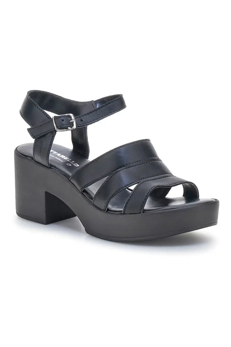 Sandali Neri in vera pelle Made in Italy con cinturino Pittarello 800071082 [NERO] miniatura 2