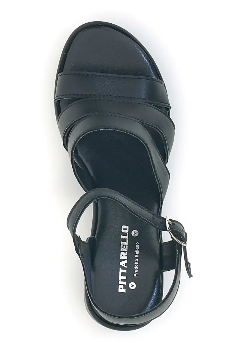 Sandali Neri in vera pelle Made in Italy con cinturino Pittarello 800071082 [NERO] miniatura 3