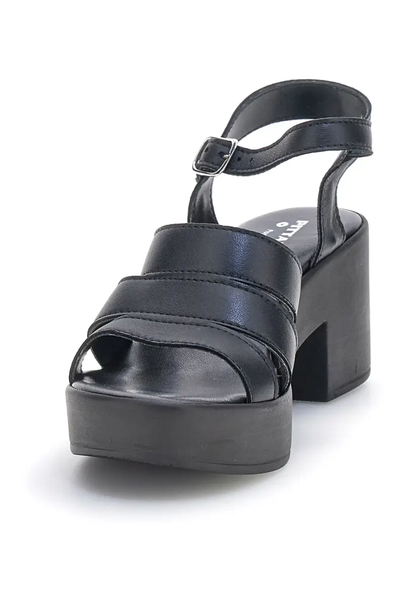 Sandali Neri in vera pelle Made in Italy con cinturino Pittarello 800071082 [NERO] miniatura 4