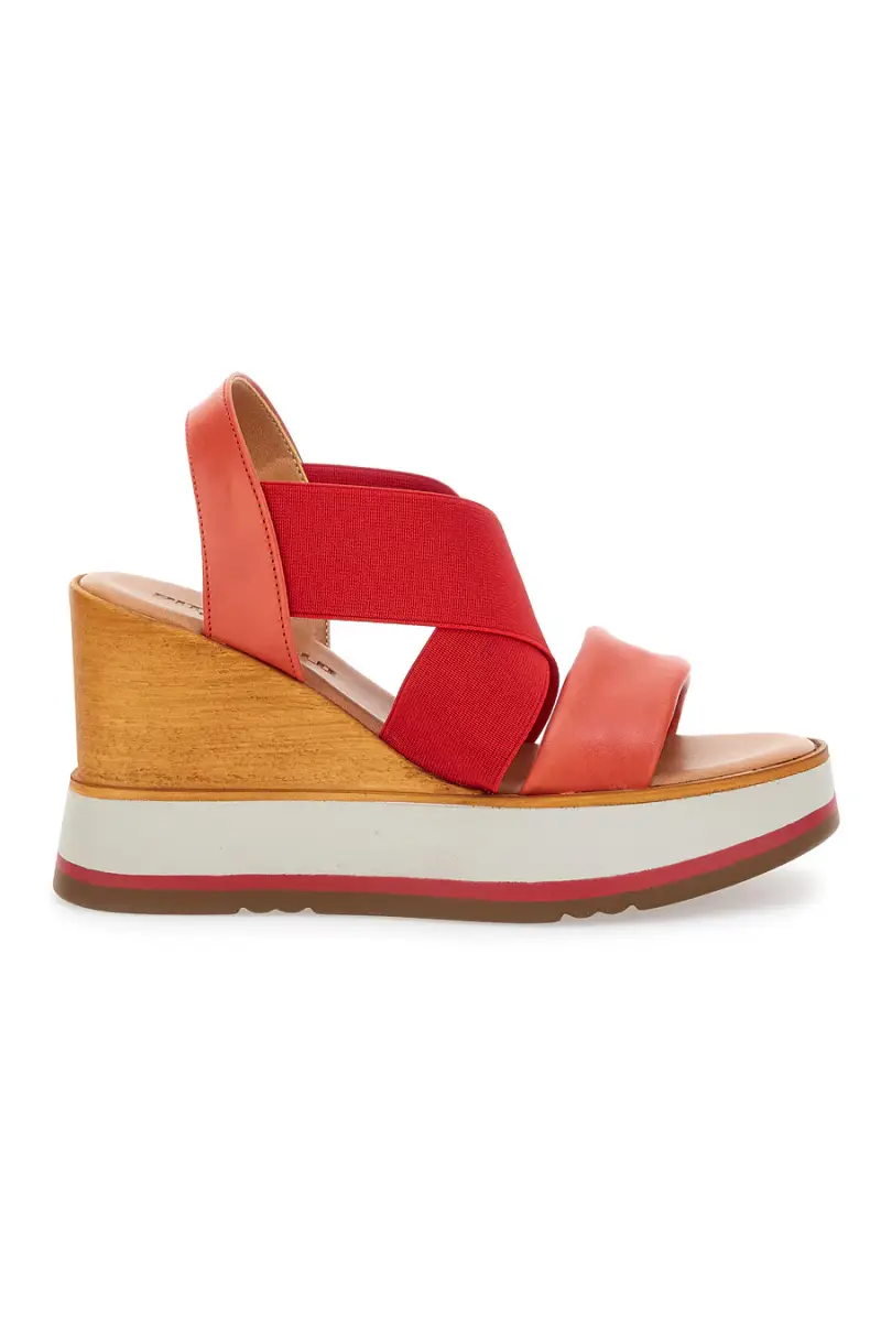 Sandali Rosse Con Zeppa Pittarello 24953 [ROSSO]