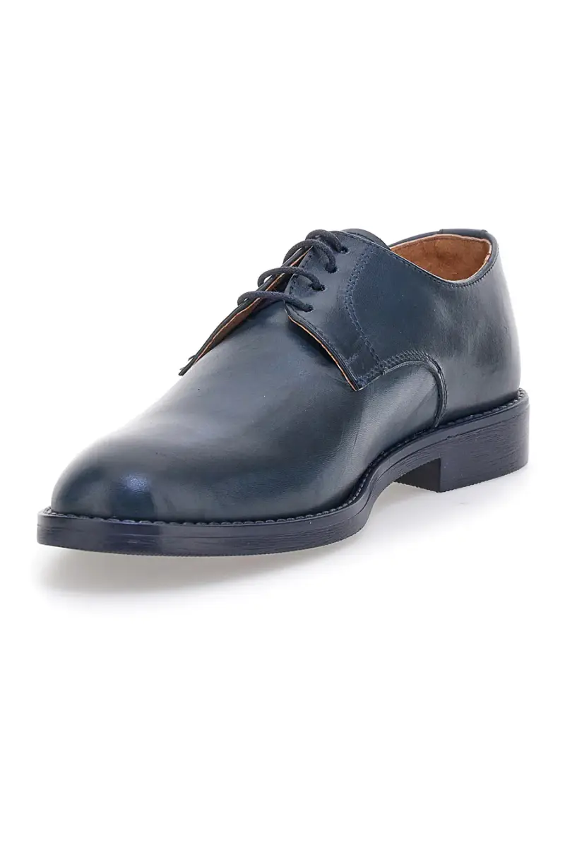 Scarpe eleganti blu stringate in vera pelle Pittarello 600 [BLUE] miniatura 3