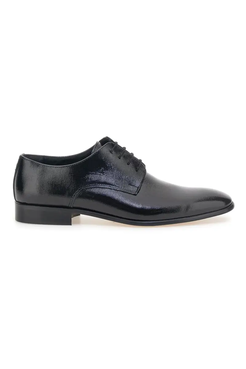 Scarpe stringate nere in vera pelle Made in Italy con suola in cuoio Pittarello 1720 [NERO]