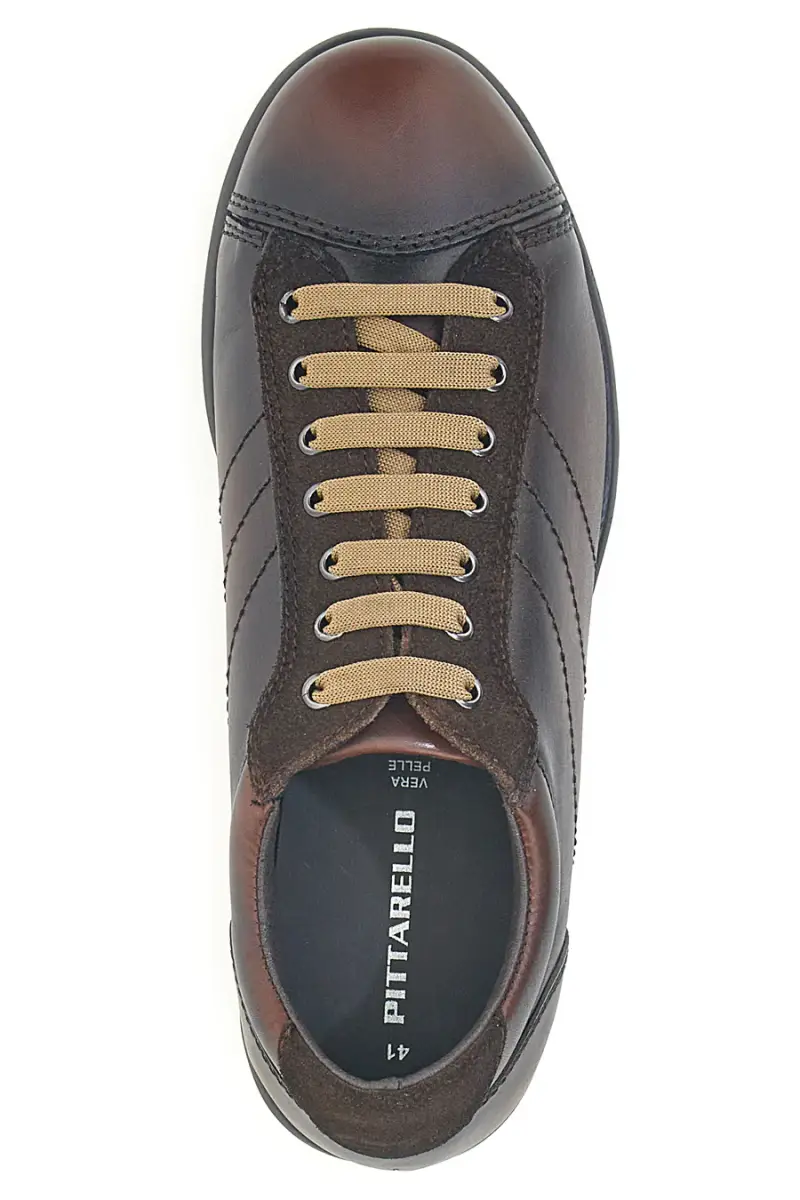Sneakers marroni in vera pelle con finitura sfumata Pittarello 22095681 [MARRONE] miniatura 3