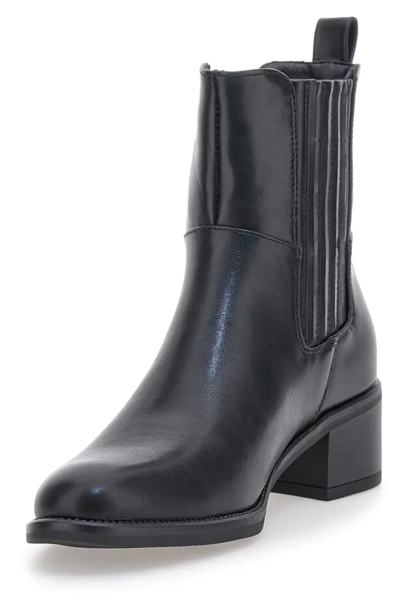 Stivaletti neri con fascia laterale strutturata e tacco medio Pittarello capsule BT251152002 [NERO] miniatura 3