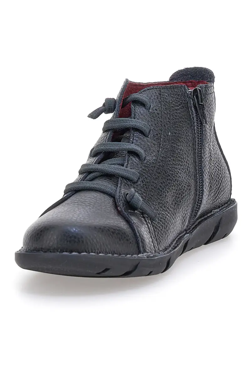 Stringate alte nere in pelle con zip laterale Pittarello Tierra 4757 [NERO] miniatura 3