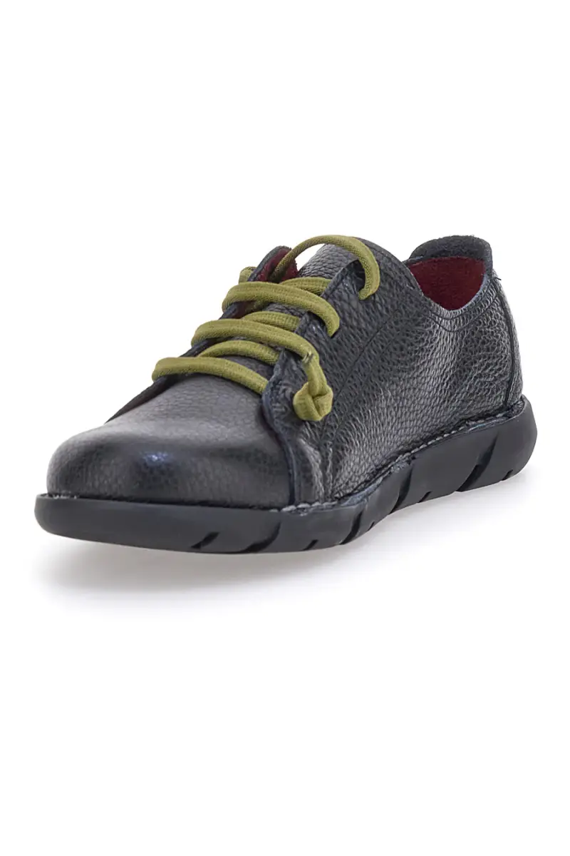 Stringate in vera pelle nere con lacci verdi Pittarello Tierra 24224 [NERO] miniatura 3