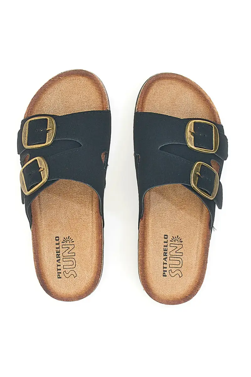 Ciabatte da donna nere con doppia fibbia Pittarello FC2084J1 [NERO]