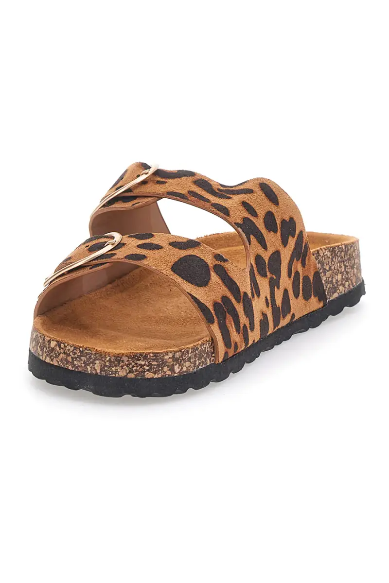 Ciabatte leopardate con doppia fibbia e plantare anatomico PITTARELLO SUN SR007 [CAMEL] miniatura 4